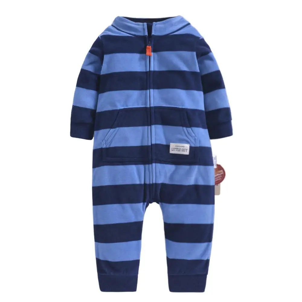 Blue stripe Одежда для малышей; флисовые пижамы; Комбинезоны для младенцев; комбинезон с героями мультфильмов; Детский комбинезон; зимняя одежда для малышей; ropa de bebe; 2 года - Цвет: Blue stripe