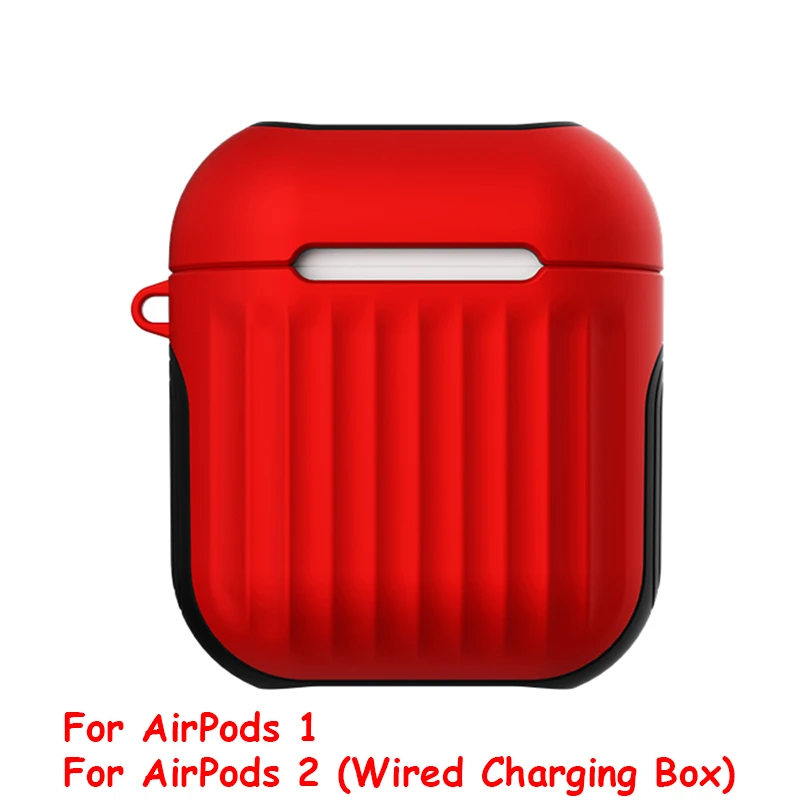 Чехол для наушников Apple Airpods 1, силиконовый чехол для Airpods 2, проводной зарядный чехол, противоударные сумки для Air Pods 1, 2, чехол - Цвет: Red