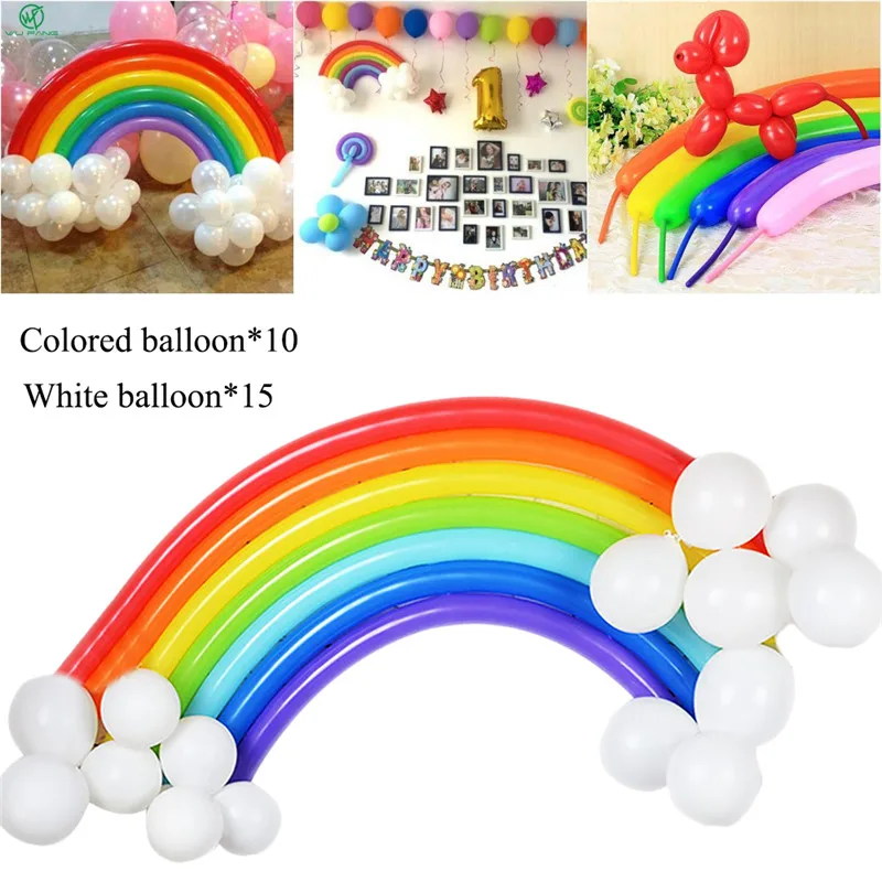 

25pcs/set Latex Rainbow Balloon Decoration Wedding Wedding Kids Birthday Party Decoration Supplies DIY Magic Long Balloons