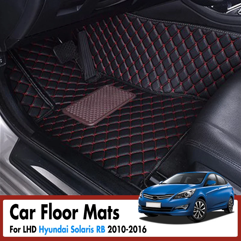 

Car Floor Mats For Hyundai Solaris RB 2010-2016 Custom Fit Leather Rugs Dash Mats Cargo Liners Pads Car Interior Decor 2015 LHD