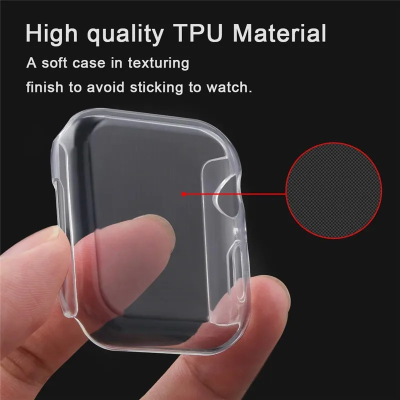 ASHEI силиконовый мягкий полный защитный чехол для Apple Watch TPU крышка 44 мм 40 мм iwatch серия 4 все вокруг ультра-тонкая прозрачная рамка