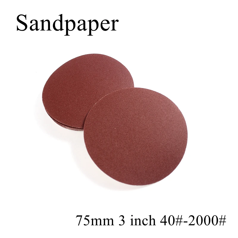 

10pcs/lot 75mm 3 inch 40-2000 Grit Round Sandpaper Disk Sand Sheets Holder Sanding Disc For Sander Grits Polishing Abrasive