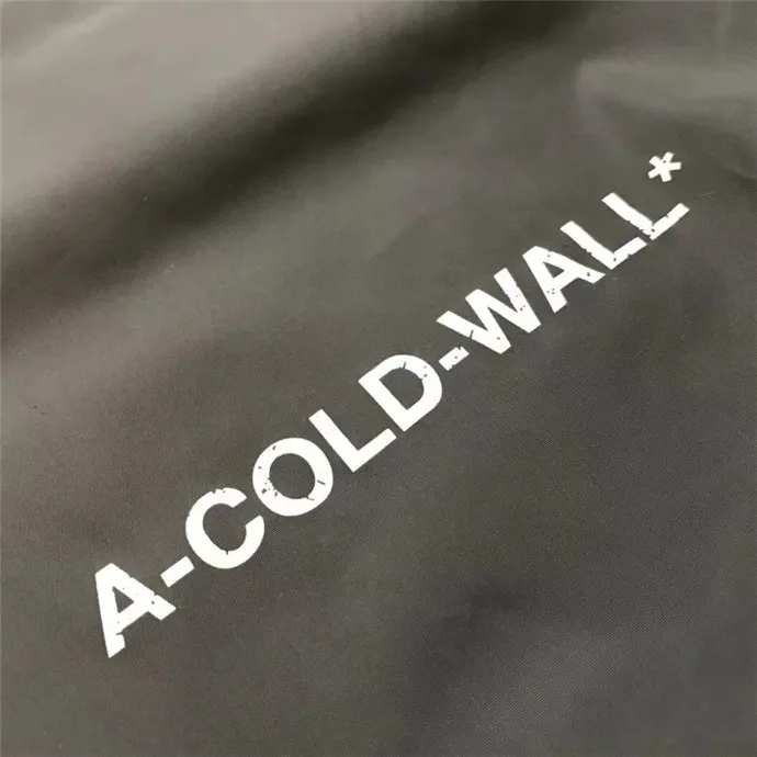 Черные/серые штаны с холодными стенками 2019SS мужские нейлоновые A-COLD-WALL на шнурке* спортивные штаны с принтом логотипа ACW повседневные брюки тренд унисекс