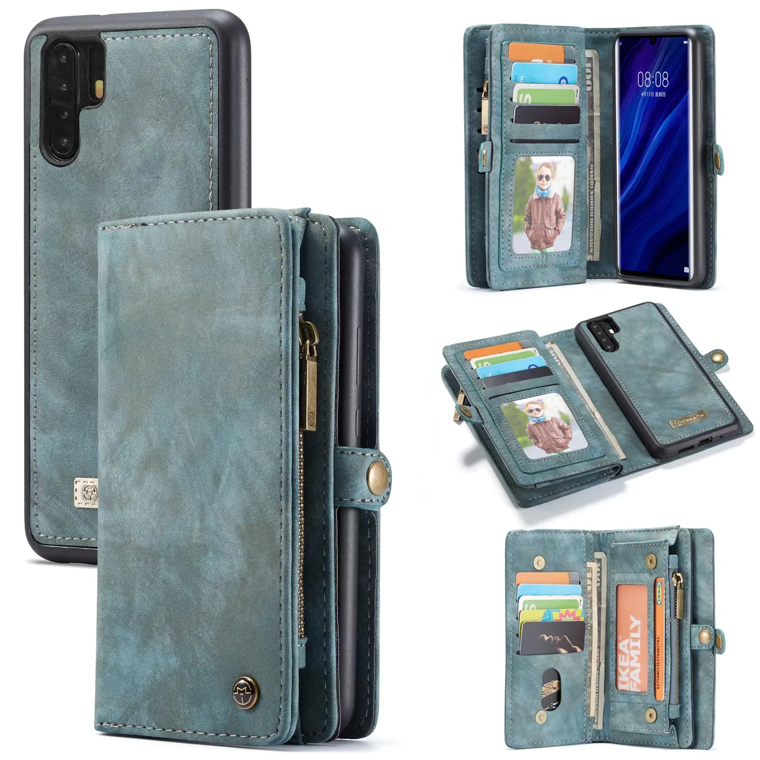 CaseMe Magnetic Wallet Case For Huawei P30 P20 Mate 20 Pro Flip Detachable Leather Cover Cell Phones For Oneplus 7 Pro
