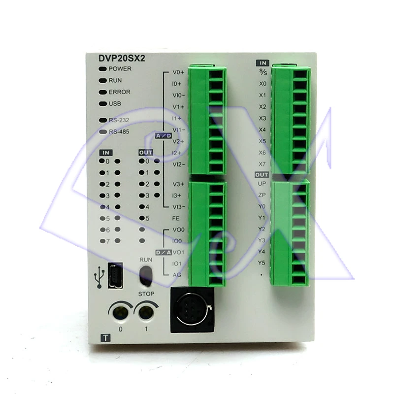 Delta DVP20SX211T PLC 24VDC 8(4AI) 6(2AO) транзистор(NPN) выходной модуль аналоговый в коробке