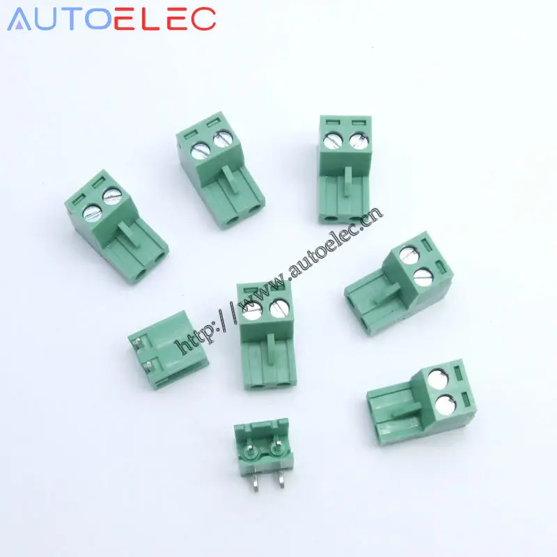100 комплектов 5 08 мм 2 контактный PCB Электрический винтовой клеммный блок