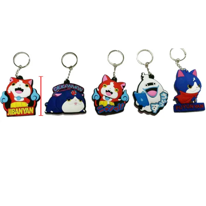 5Pcs Kawaii Yokai Watch Jibanyan Komasan and Whisper Cartoon PVC