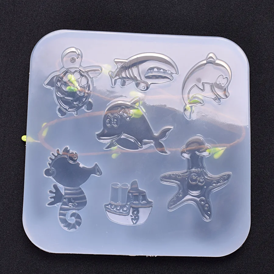 Starfish Dolphin Ship Combination Silicone Mould DIY Resin Decorative Craft Jewelry Making Epoxy Molds For H619 | Дом и сад