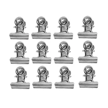 Доступные 12 шт серебристые металлические офисные бумажные зажимы для документов 20 мм