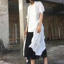 Пункт дизайнер плиссированные Солнцезащитная рубашка шифона куртка