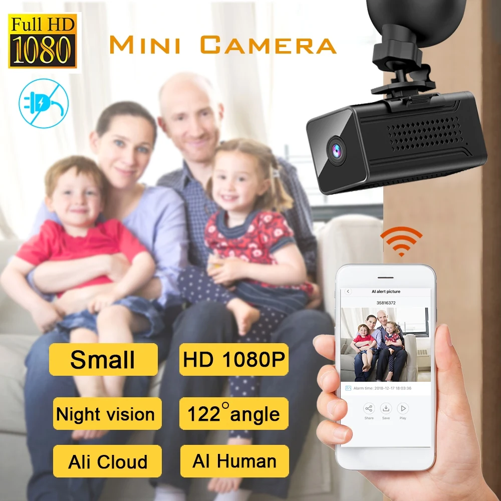 ZTour Q7H HD 1080P Мини Wi Fi камера с ночным видением ALi Cloud Storage беспроводная IP Max