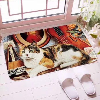 

Cool Cat Love Doormat Digital Print Traditional Floor Kitchen Mat Carpet Soft Bathroom Mats Good Gift For Home Decor