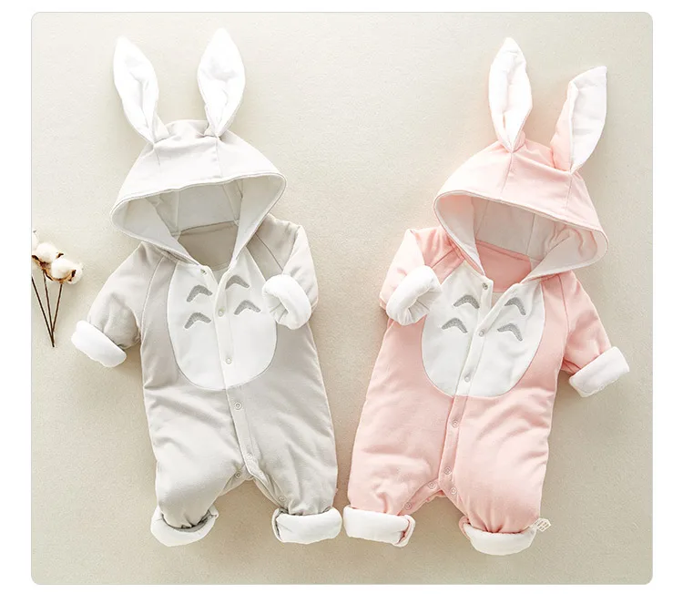 

2018 Spring Autumn Cotton Totoro Jumpsuits Newborn Baby Clothes 3 colors Baby Boy Rompers warm Girl soft Costume