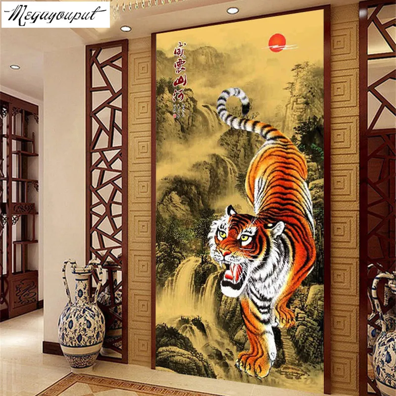 

3D DIY Diamond Painting cross stitch diamond embroidery christmas decoration Siberia Tiger Picture diamond mosaic rhinestones
