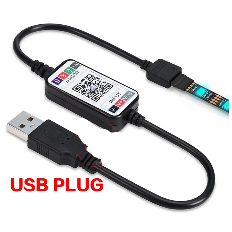 Bluetooth USB RGB Светодиодная лента пульт дистанционного управления 5 В 12 постоянного
