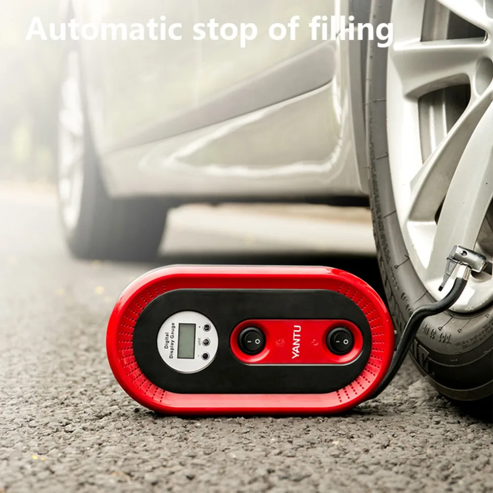 

New Arrivals YANTU Portable Mini Air Compressor 12V Auto Car Electric Tire Air Inflator Pump Digital Tire Inflator 45#