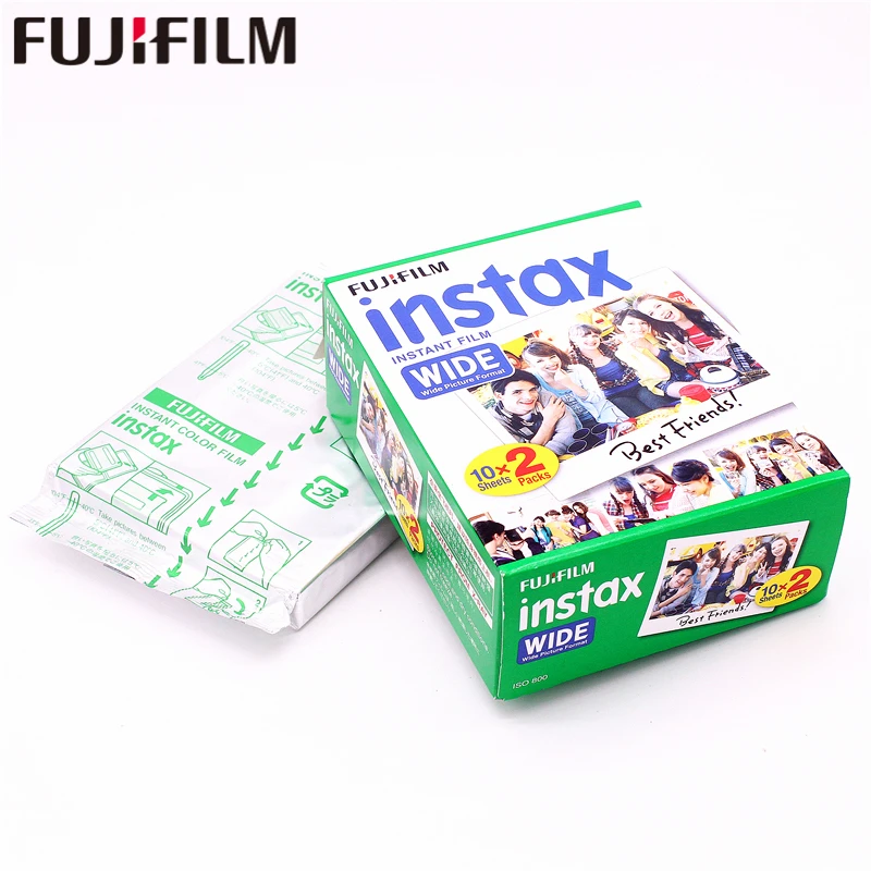 Подлинная 40 листов Fujifilm Instax Wide белый защитная пленка с закругленными краями для камеры Fuji Instant фотобумага Камера 300/200/210/100/500AF