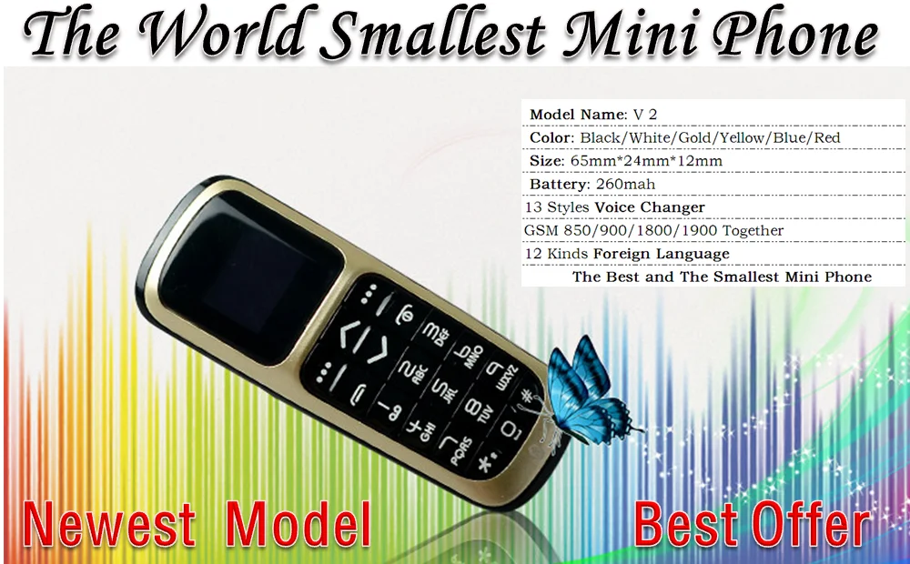 MAFAM Quad Band Bluetooth Dialer Mini Мобильный телефон 0,66 дюймов одна sim-карта fm-радио сотовый телефон (не поддерживает карту памяти)