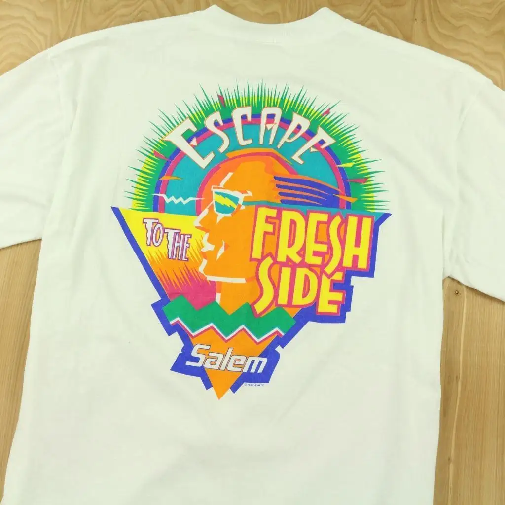 

Vtg 1992 Usa Salem Escape To The Fresh Side T Shirt Xl Cigarettes 90'S Vaporwave 100% Cotton Brand New T Shirts