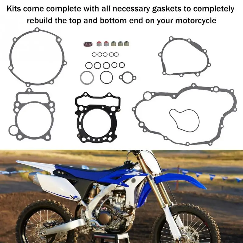 

1 Set Motorcycle Gasket Kit Motorcycle Complete Gasket Kit Top Bottom End Engine for Yamaha YZ250F 01-13 1321050035