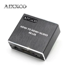 AIXXCO HDMI Audio extracteur HDMI vers HDMI avec optique TOSLINK SPDIF + 3.5mm stéréo Audio extracteur convertisseur HDMI Audio séparateur 