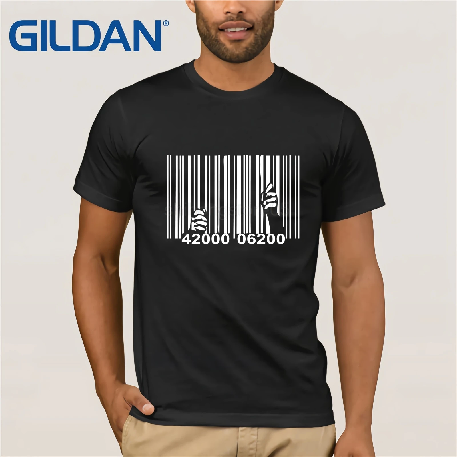 

Anarchy Break Bar Code Jail Prison Bars Consumerism Revolution Tee T Shirt 2019 Short Sleeve Cotton T Shirts Man Clothing