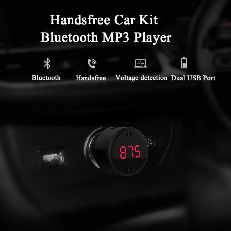 JINSERTA 2018 FM передатчик Bluetooth модулятор Hands free автомобильный комплект MP3 плеер с USB