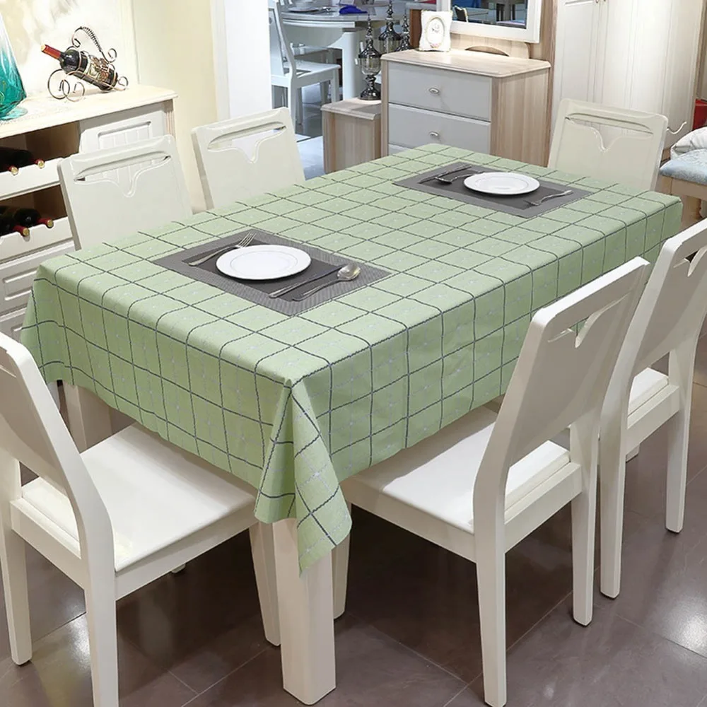  Meijuner Rectangle Tablecloth PVC Lattice Printed Table Cover Anti-Oil Waterproof Table Cloth Muti-