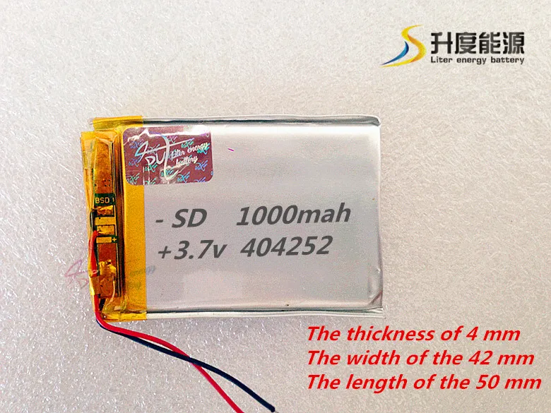 

404252 li-ion /li-ion rechargeable battery pack 3.7v 1000mah for power bank