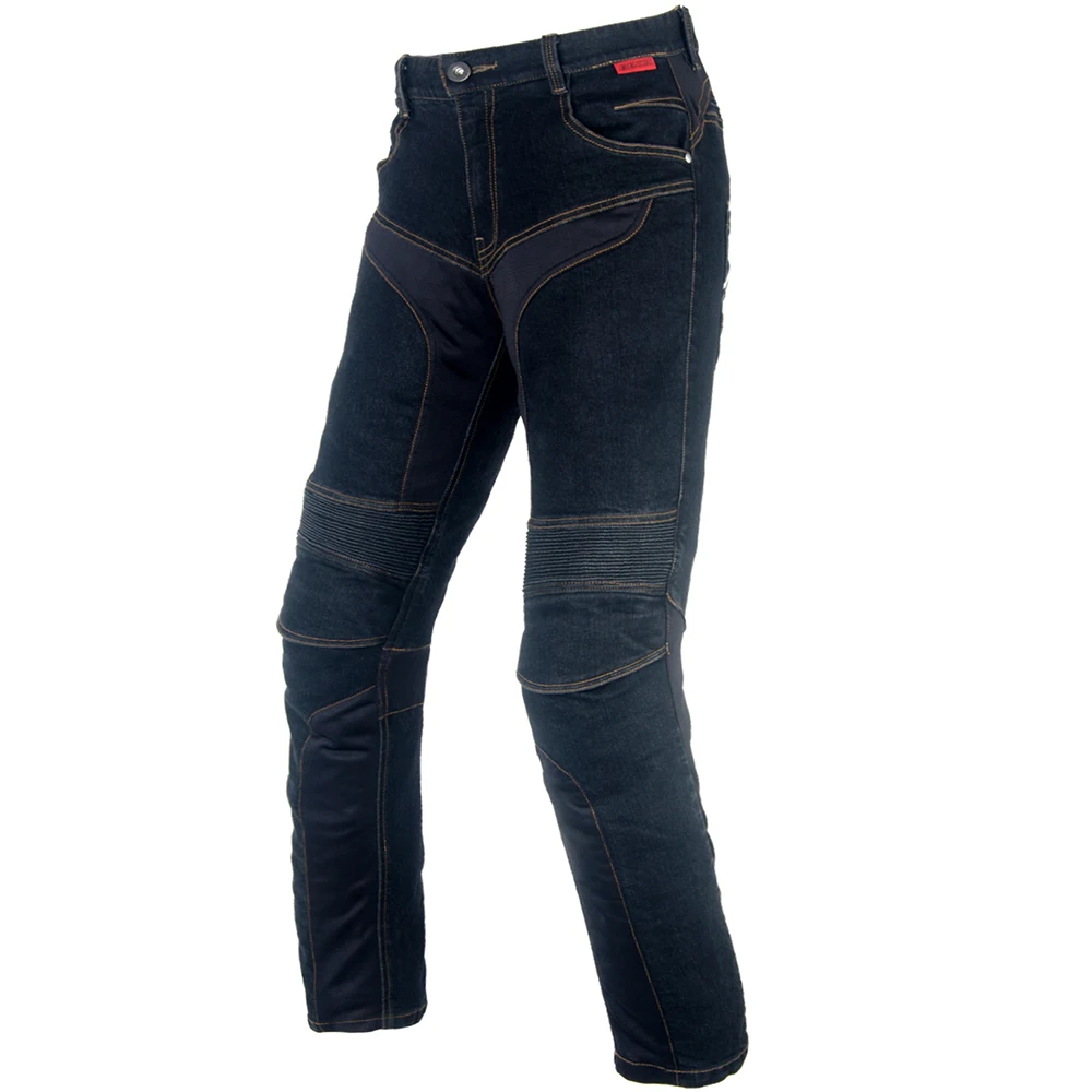 BENKIA мотоциклетные брюки мужские мото гоночные джинсовые джинсы мотоциклетные мотокроссы внедорожные наколенники защитные мото джинсы мотоциклетные джинсы - Цвет: Черный