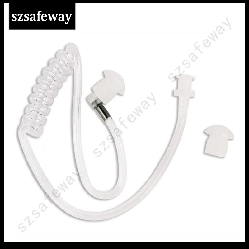 100PCS lot Detachable Acoustic tube clear color with earbuds for two way radio surveillance kit earphone 1