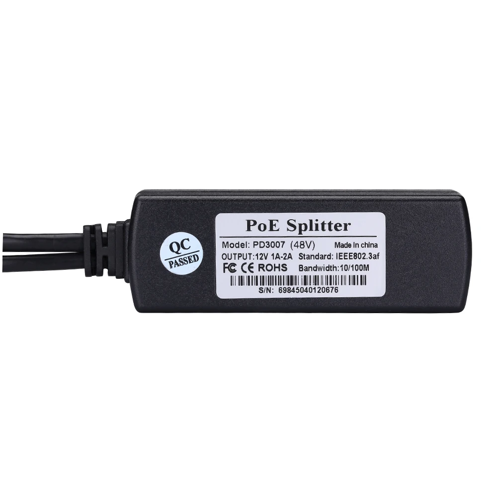 Hamrolte IEEE802.3af стандарт 10/100 Мбит/с Мощность через Ethernet Splitter 12 В Выход 48 vinput PoE Splitter адаптер для POE IP Камера