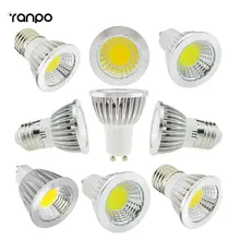 10 шт./лот супер яркий светодиодный COB Точечный светильник лампы GU10 B22 E27 E14 6 ваттов 9 ваттов 12 ваттов светодиодные лампы яркий светодиодный светильник Лампада MR16 dc12V
