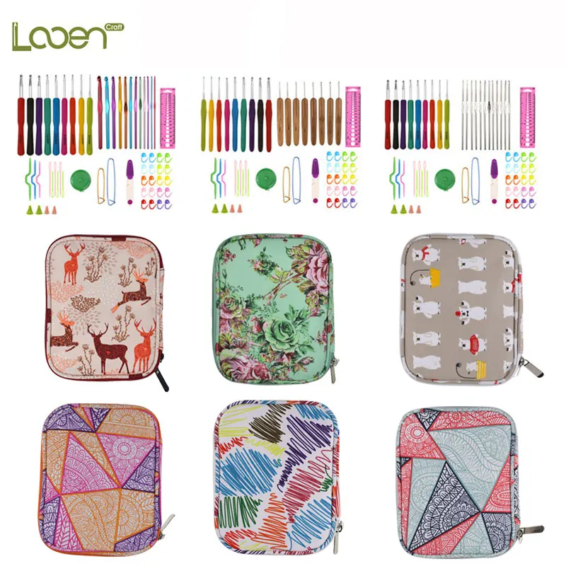 Billig Looen Häkeln Haken Set Cut Tier Ergonomische Garne Häkeln Stricken Nadel Schere Nähen Set Zubehör DIY Nadel Kunst Handwerk