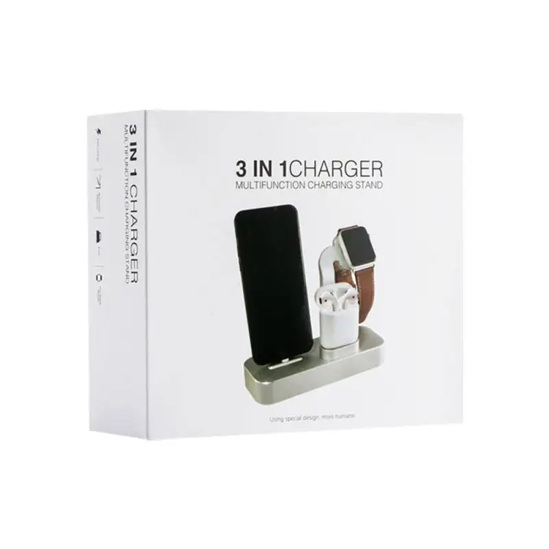 Высококачественное зарядное устройство Подставка для зарядки док-станции для наручных часов Apple Watch Airpods iPhone/XR/8/7/Vista устройств