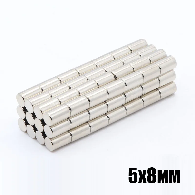 

100pcs 5x8 mm Dia neodymium magnet N35 super strong round permanent rare earth NdFeB magnet disc 5*8 mm
