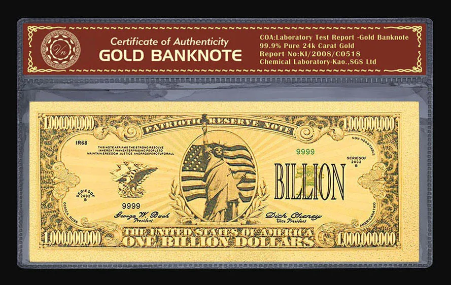 NEW.AMAZING 11Pc.LOT~.999 FINE GOLD 1BILLION-$500 BANKNOTES REP.*+COIN/FLAKE&BAR 