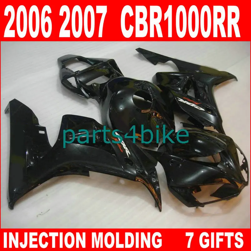 

All dark black Injection molding motobike parts for HONDA 06 07 CBR1000RR fairings new cbr 1000rr 2006 2007 fairing YHB08
