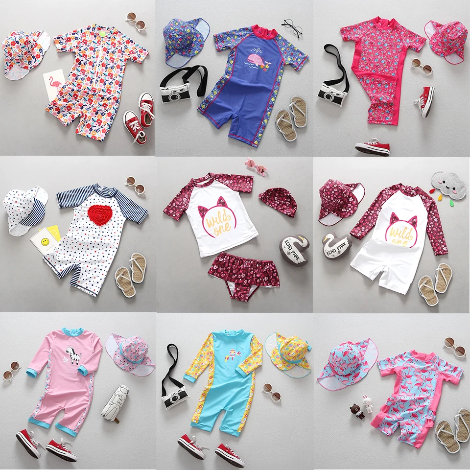 

UPF50+ Baby Girl Swimwear Sun Protected Infant Baby Swimsuit One Piece Bathing Suits Kids Girl Swimming Pool Diving Surfing Suit