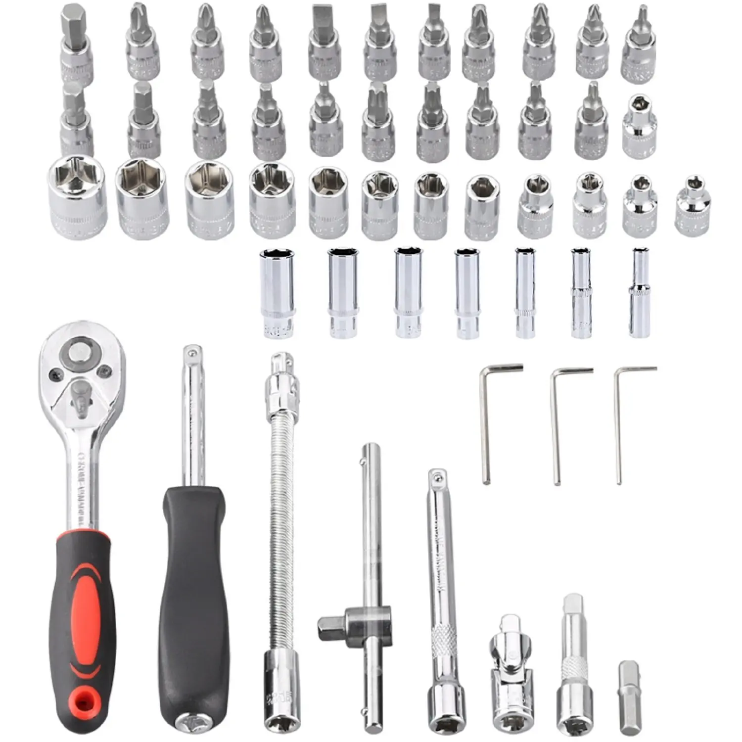 

53pcs1/4-Inch Drive Socket Set, 53pcs1/4-Inch Car Repair Tool Ratchet Wrench Drive Socket Set Socket Wrench Set