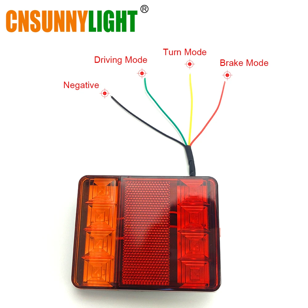 CNSUNNYLIGHT Car Truck Rear Tail Light Warning Lights Rear Lamps Waterproof Tailight Rear Parts for Trailer Caravans DC 12V 24V (1)