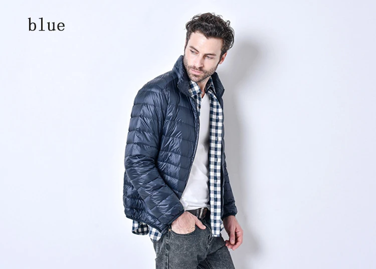 Autumn Ultralight Thin Down Coat Male Goose Feather Large Size Casual Short Jacket Men Standing Collar Down Jacket Wholesale