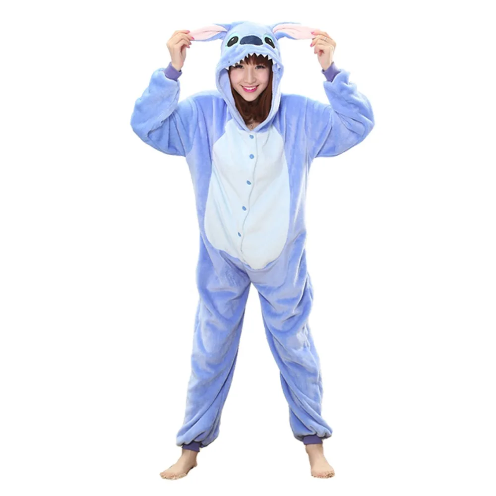 Пижама Kugurumi с капюшоном для взрослых синяя Рождественская рисунком единорога