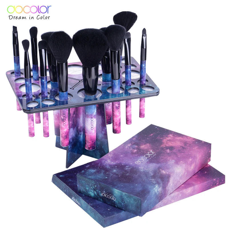 

Docolor 12pcs Professional Makeup brushes with 1pcs Brush Holder together High Quality Synthetic Hair Brush Set brush organizer