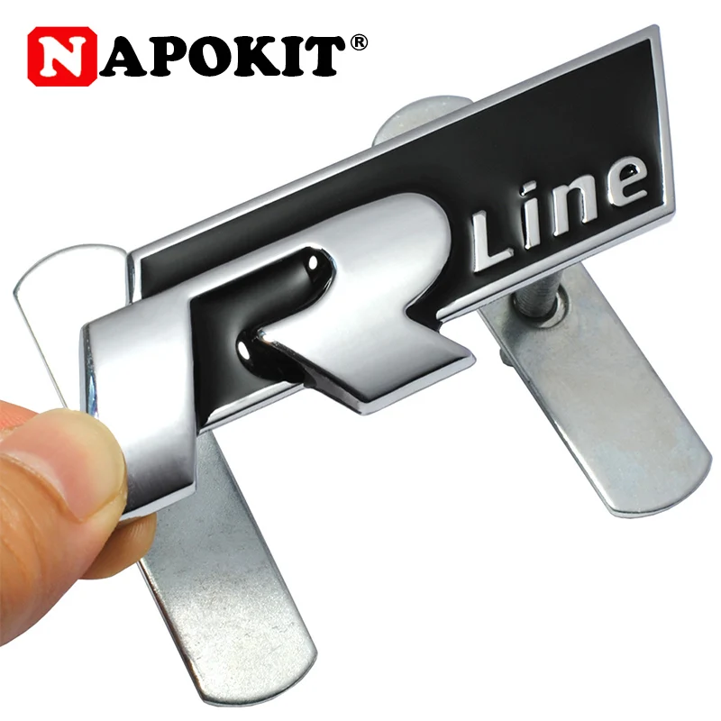 

3D Metal R Line Rline Car Grill Badge Emblem Car Styling Sticker For Volkswagen VW Polo Golf 6 5 7 Jetta MK5 MK6 Passat B5 B6 B7