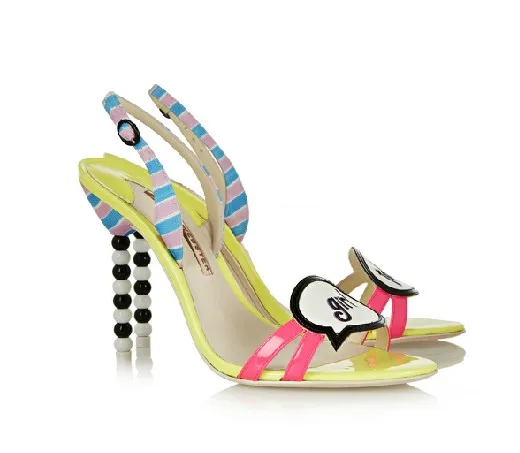 

Silla Rulers Girl Talk Beading Sandals Womens Summer Shoes Candy Colors Women Sandal Beads High Heels Cool Open Toe Women Pumps