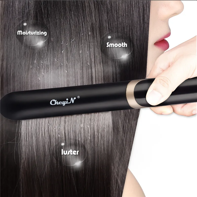 Jual Pelurus Rambut Profesional Atlet Curling Putra Rambut Datar Besi Ion Negatif Inframerah Rambut Pelurusan Curling Iron Kerut LED Display