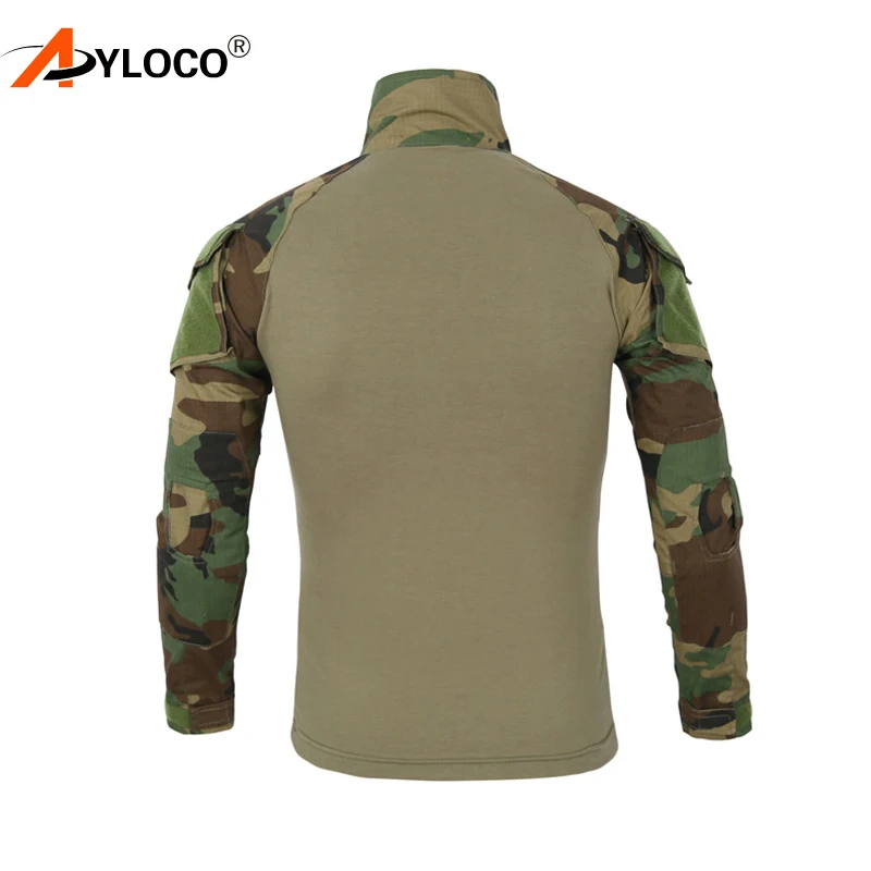 AYLOCO, камуфляжная тактическая футболка, Мужская одежда, США, боевая, походная футболка, военная сила, Мультикам, камуфляж, с длинным рукавом, футболки