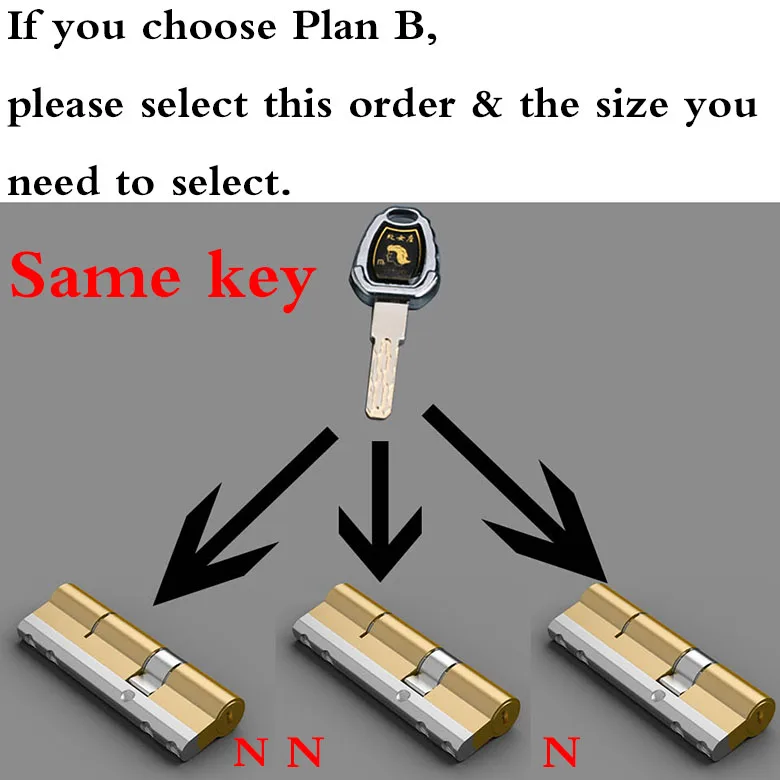 Замок безопасности двери латунный цилиндр анти-подтяжка нержавеющая сталь анти-столкновения луч 8 Змеиный паз цилиндр цвет 10 ключей супер C - Цвет: Same key Custom fee