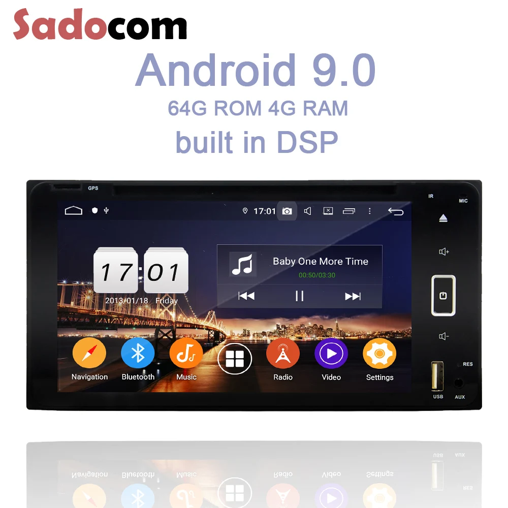 Sale DSP TDA7851 2 din Android 9.0 4GB RAM Car DVD Player 4G RDS autoradio map BT 4.2 For Toyota RAV4 Corolla Vios Hilux Land Cruiser 3